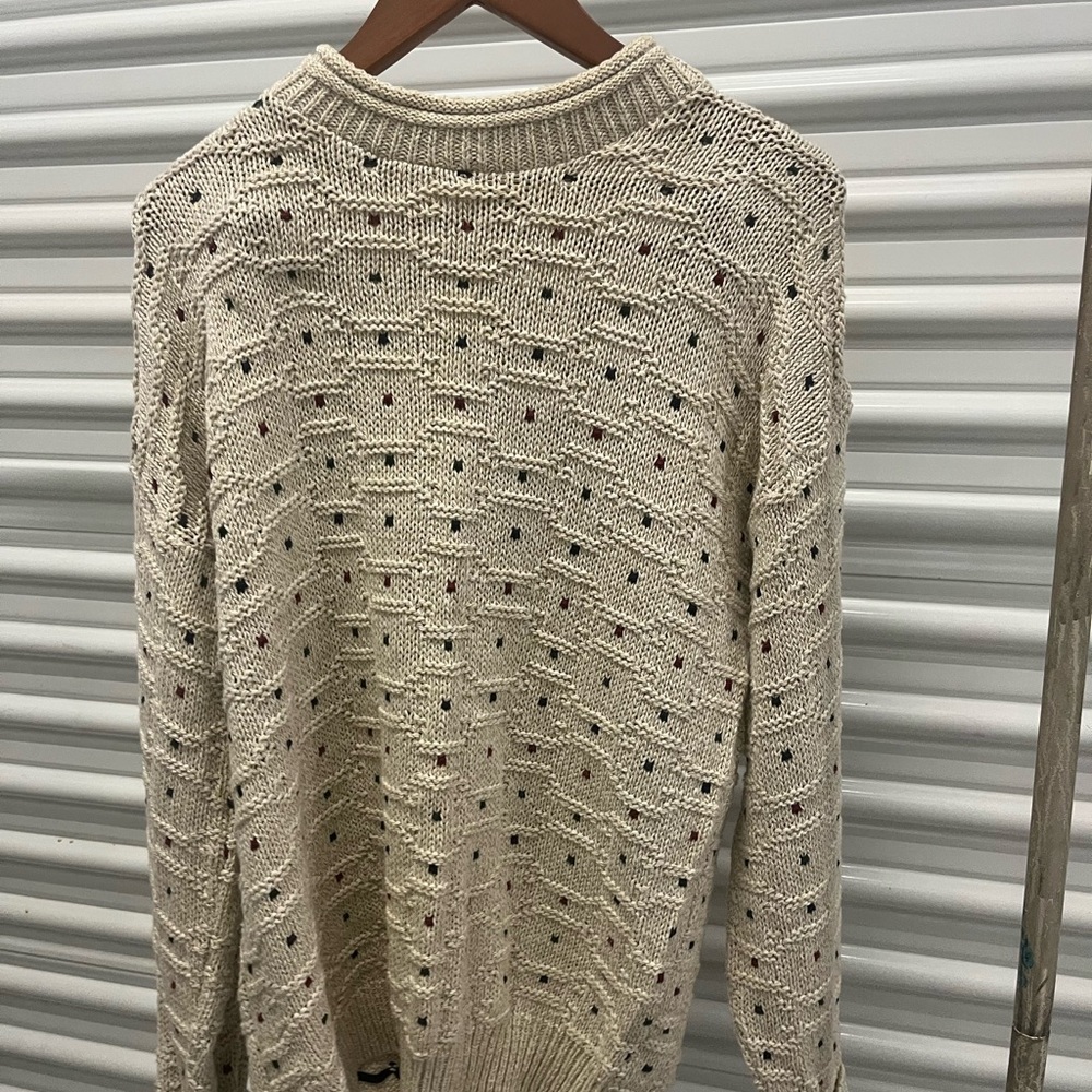 Northwest Territory Cream Knit Sweater with Multicolor Details